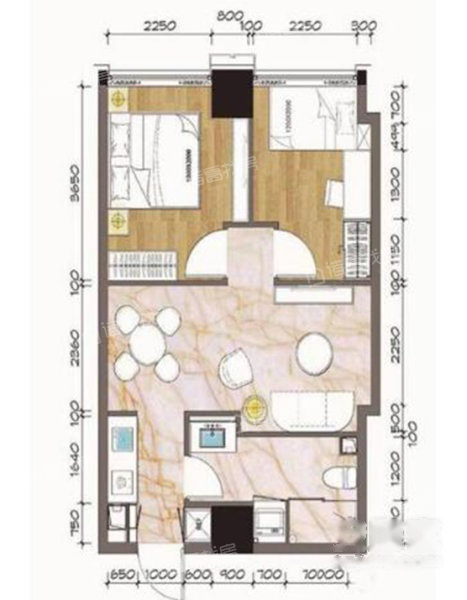 沈阳国瑞城约67㎡公寓67㎡户型,商住,建筑面积约67.00