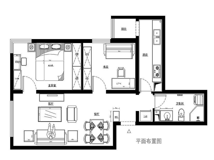 翠城馨园欧式两居90㎡装修案例