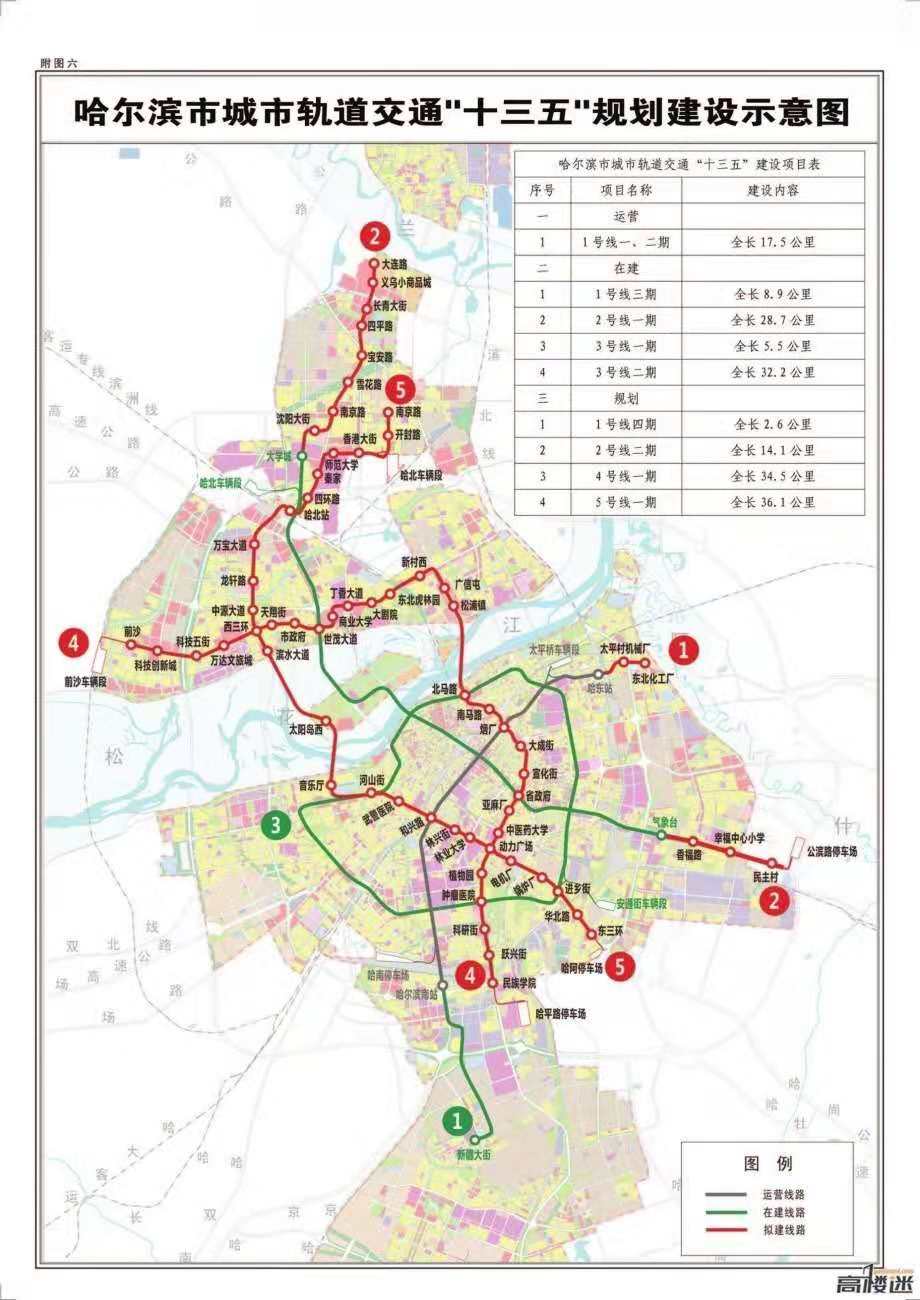 哈尔滨地铁建设将有新进展!2019年地铁4,5号线工程将启动!