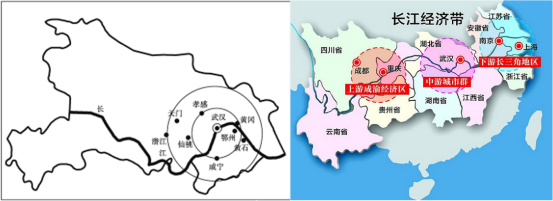 图14:湖北省武汉市地理位置及长江经济带规划图