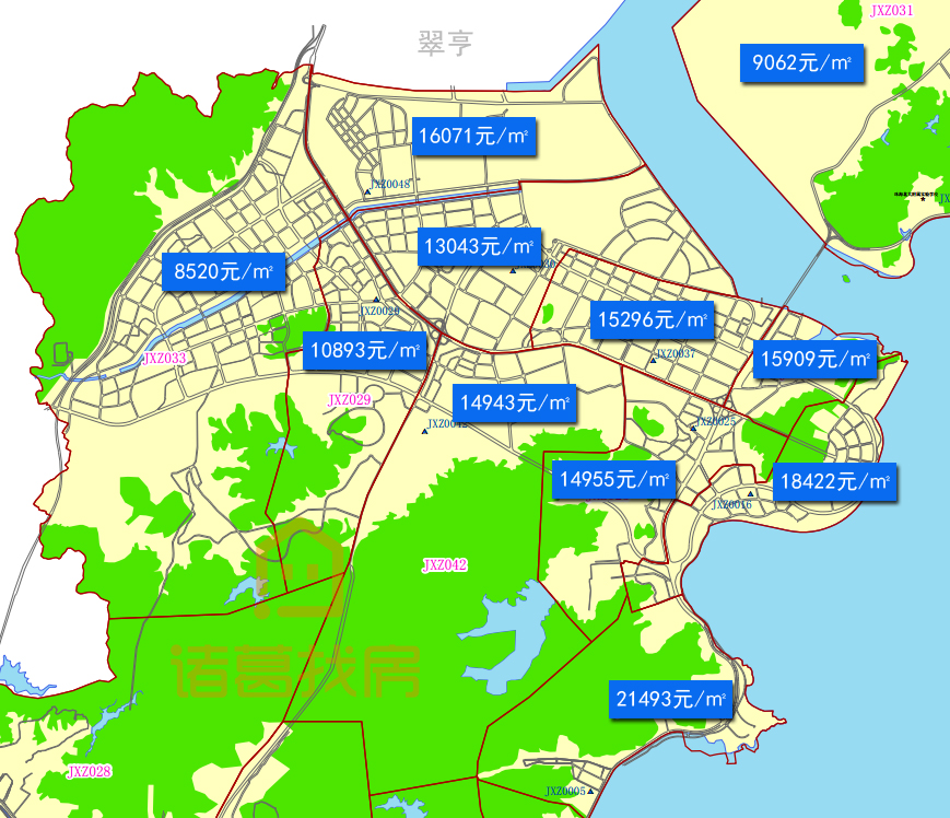 高新区居住用地评估价(数据来源:珠海市自然资源局)