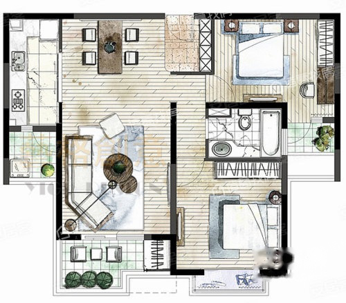 上海新房 静安新房 上海火车站新房 苏河融景 苏河融景户型详情 一键