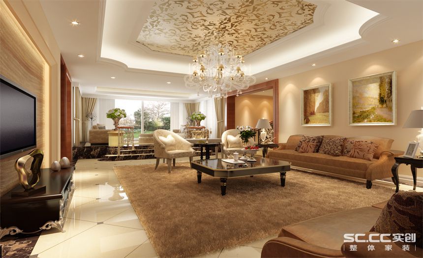 远洋山水欧式三居150㎡装修案例