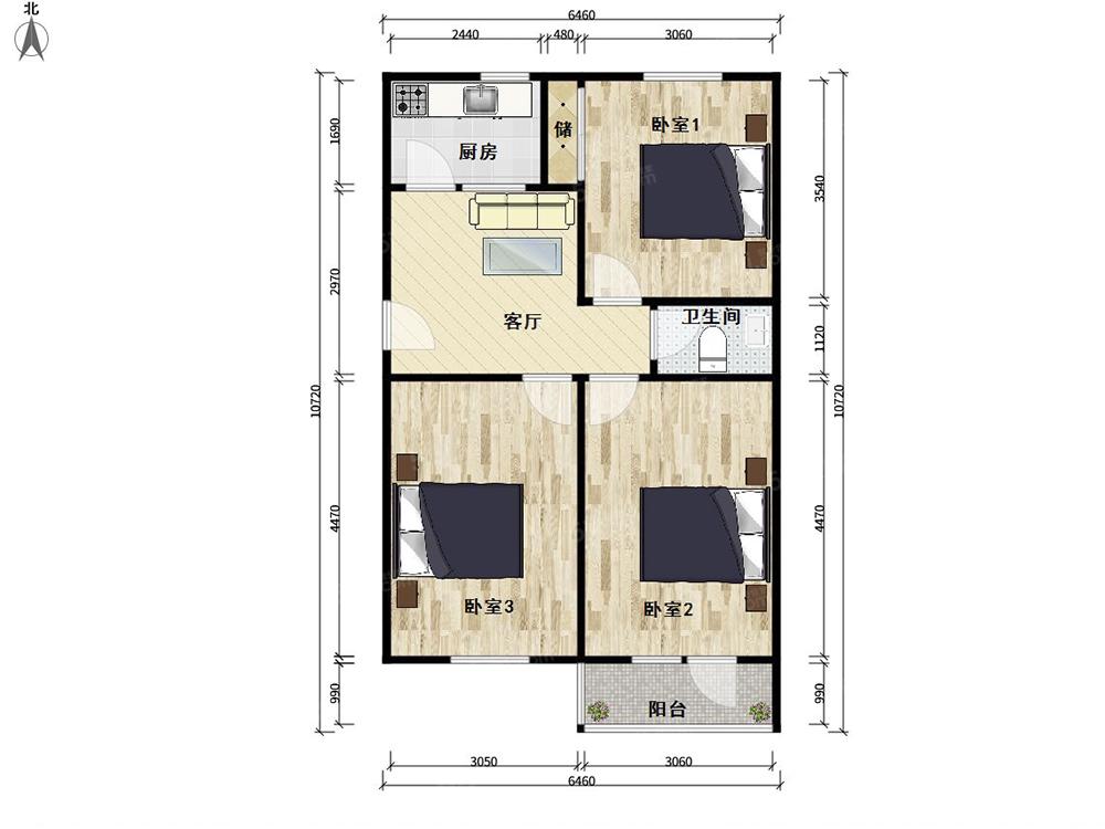 传媒家属院 南北通透三居室 田字格户型 中低楼层 满五年一套