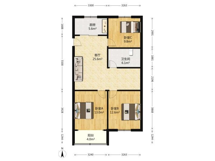张家村花园 毛坯3房 对接二 小龙中 房东! 看房方便!